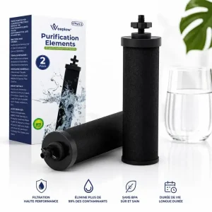 2 cartouches charbon Weeplow® O&rsquo;Pure 2 compatible  Berkey – Berkefeld – Doulton